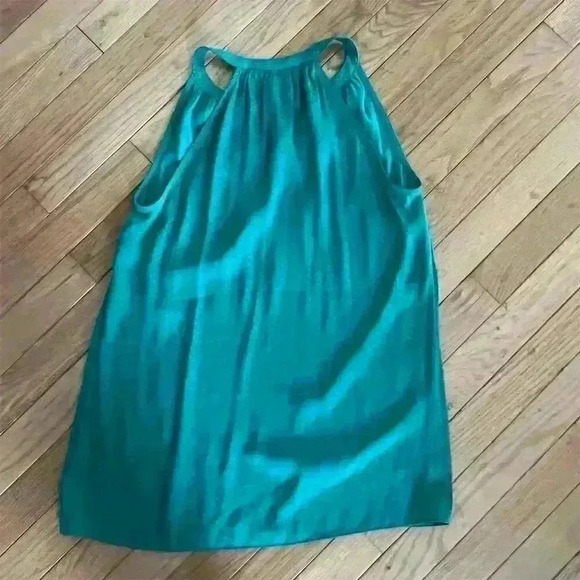 Cabi Women's Sleeveless Halter Blouse Polka Dot Emerald Green Size XS - Picture 5 of 5